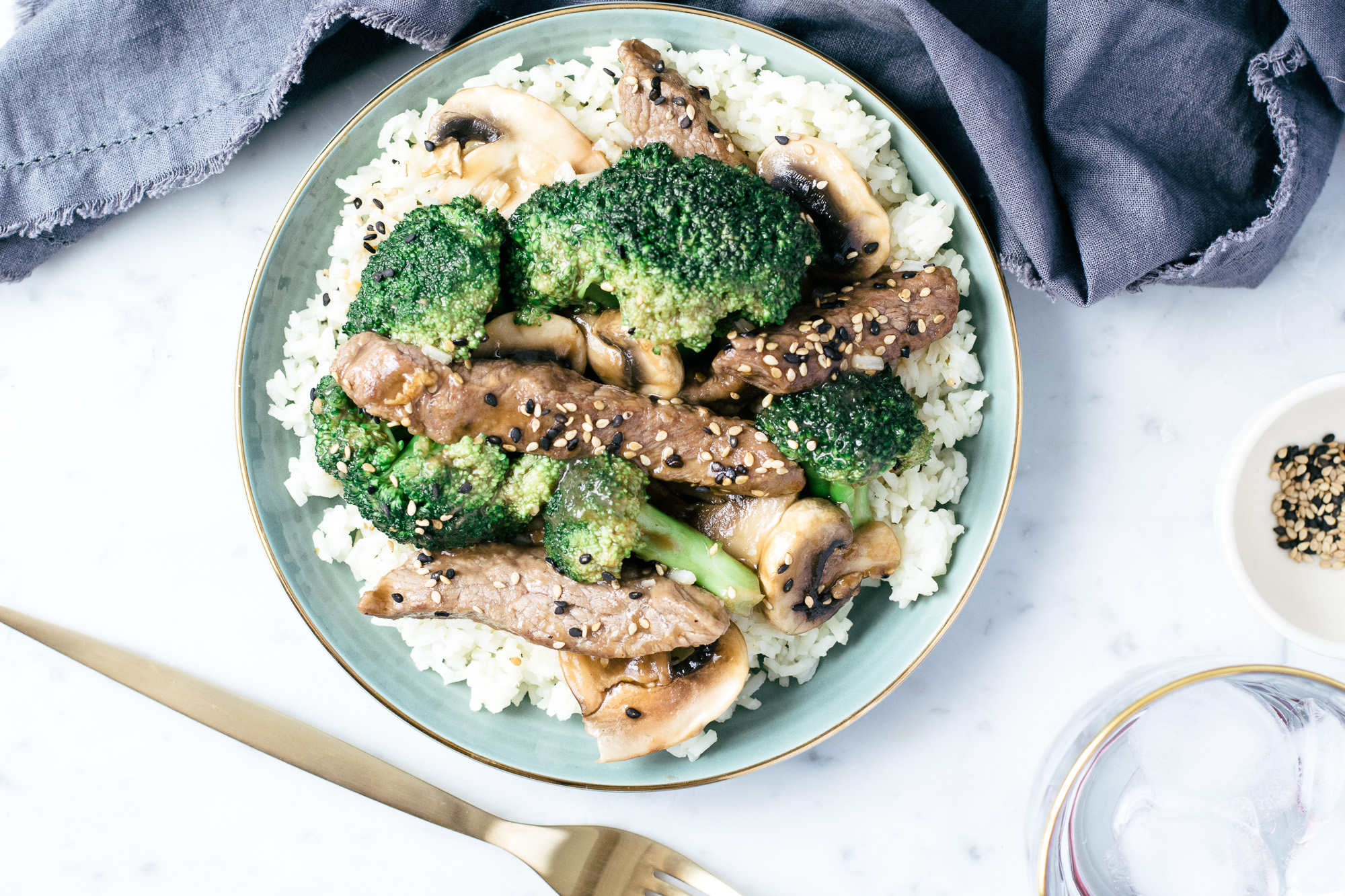 Boeuf et brocoli au sésame