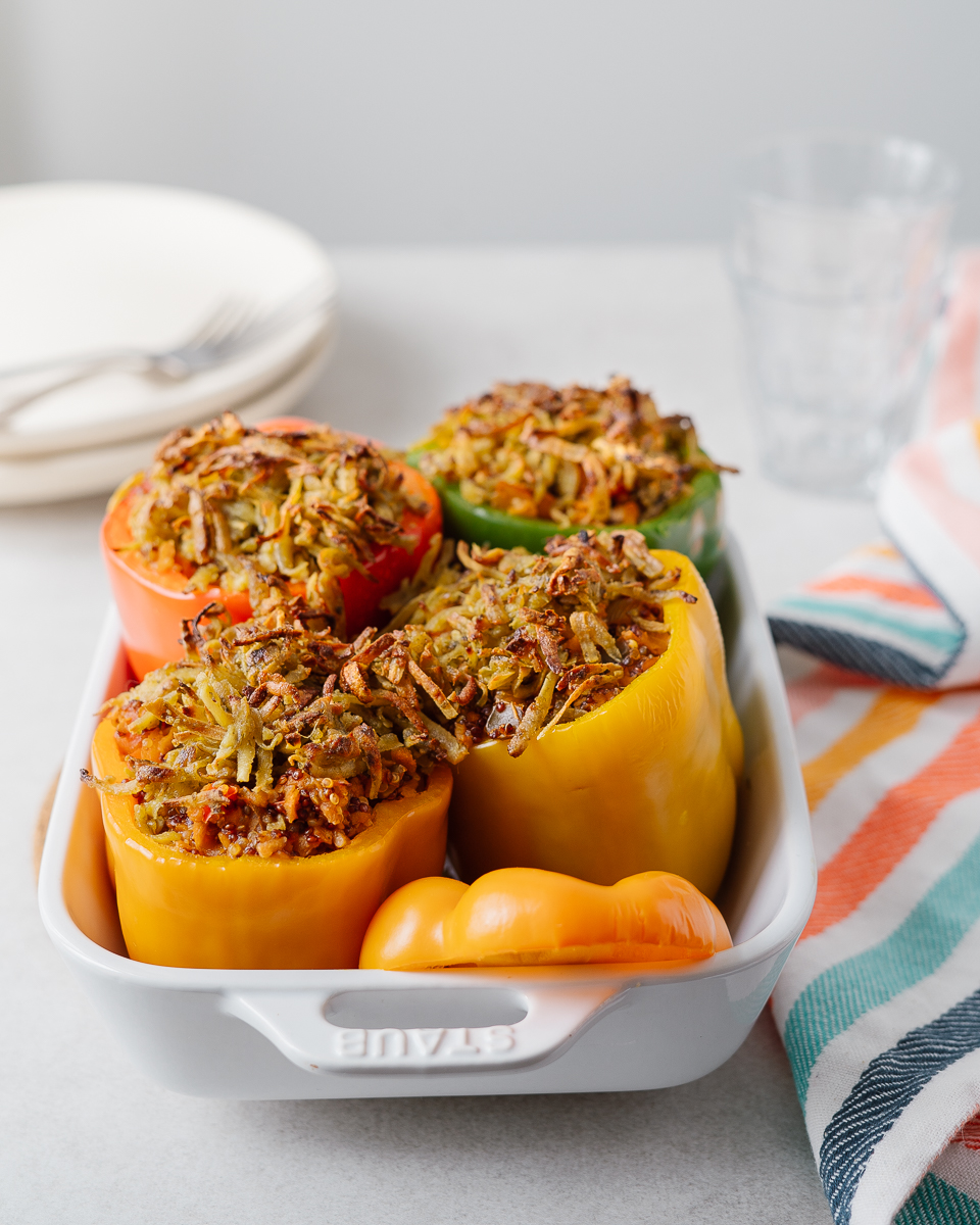 Poivrons farcis véganes (PVT et tofu)