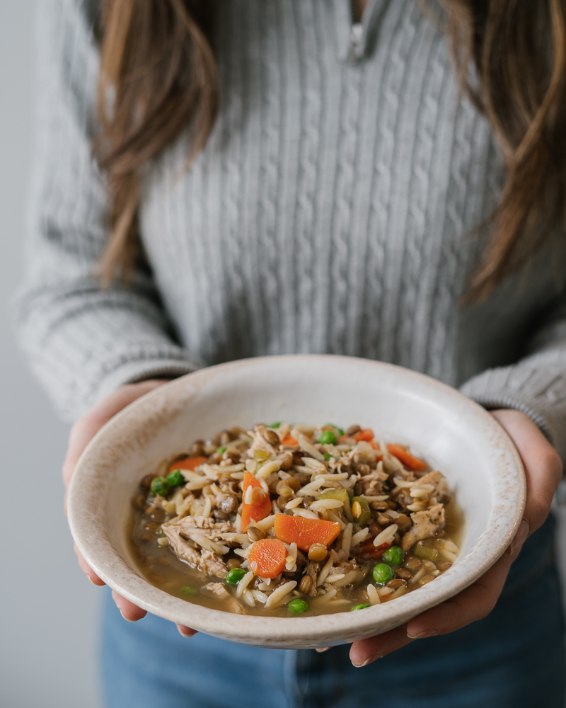 Soupe poulet et orzo